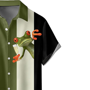 เสื้อฮาวายสำหรับผู้ชาย, เสื้อชายหาดแขนสั้นทรงหลวมเสื้อลำลองรีสอร์ท - Product Image 4