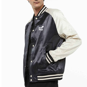 Chaqueta Ligera de Satén para Hombre, Cuello Alto, Estilo Universitario, Tejido Liso y Brillante, Secado Rápido, Transpirable, Ecológica, para Invierno - Product Image 3