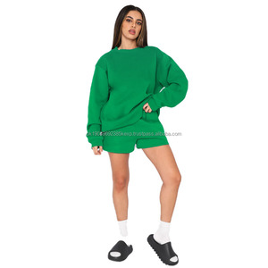 Ensemble de survêtement pour femmes en molleton avec logo personnalisé, deux pièces, sweat-shirt à manches longues, ensemble de jogging pour femmes, ensemble de deux pièces - Product Image 4