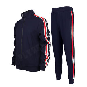 Veste et pantalon pour hommes, survêtement pour hommes, ensemble 2 pièces décontracté, survêtements de sport de couleur unie - Product Image 1