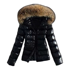 Chaqueta ligera de otoño e invierno para mujer, acolchada cálida, acolchada, con capucha, cuello de piel sintética, chaqueta de Color sólido, ropa de abrigo gruesa - Product Image 3