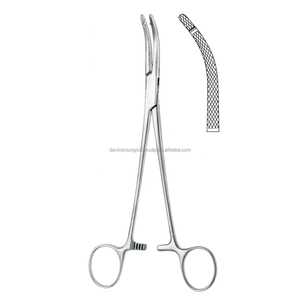 Pinzas de acero inoxidable para histerectura Heaney, Forceps curvos sesgados dentados de 8,1/4 pulgadas - Product Image 3
