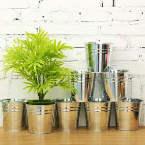 Cubo de jardineras de flores de acero galvanizado para el hogar, jardín al aire libre, juegos de jardineras decorativas, artesanías - Product Image 1