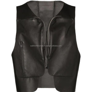 Oem Service Factory Made Mujeres Biker Chaleco de cuero Precio barato Venta caliente Algodón Mujeres Biker Chaleco de cuero de algodón - Product Image 1