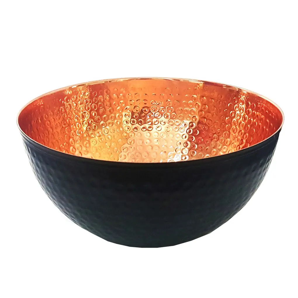 Copper Serving Bowl Hammered Design Black And Brown Color Rice Storage Bowl Use For Dining Room Tabletop Handmade In Bulk