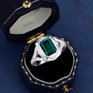 Unique 7*9 mm Emerald Shape Lab Grown Emerald 925 Sterling Silver Ring May Birthstone Ring Emerald Shape Silver Engagement Ring - Product Image 2