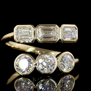 Elegante anillo de diamantes cultivados en laboratorio de 1.85 ct con formas mixtas, oro de 14k, joyería clásica de moda para mayoristas y distribuidores - Product Image 2