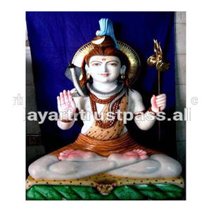 หินอ่อนไอดอลรูปปั้นพระศิวะที่สวยงามและน่าสนใจศาสนาฮินดูบูชาพระเจ้าจบไอดอลขัด - Product Image 1