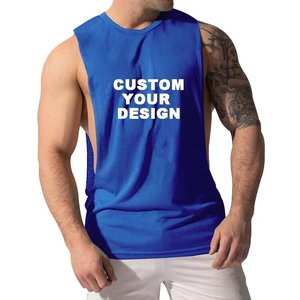 Camisetas sin mangas de algodón 100% para hombre, camiseta de entrenamiento para gimnasio con logotipo personalizado, Camiseta de punto lavada transpirable para ropa informal de verano caliente - Product Image 3