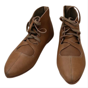 รองเท้าสตรียุคกลางหนังแท้100% สูงเครื่องแบบทำสำเนาแบบแฮนด์เมด - Product Image 2