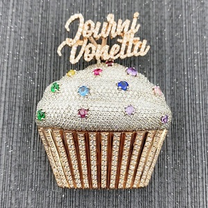 Pendentif personnalisé en moissanite véritable VVS plaqué or blanc 14 carats coupe princesse dans un style hip-hop - Product Image 1