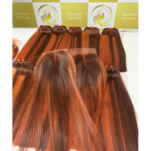 Extensiones de cabello humano virgen vietnamita Bonestraight naranja superventas Trama de moda Longitud personalizable Toupee Frontal - Product Image 6