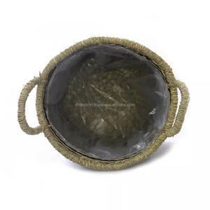 Hot Sales! DHT Handicraft Natural Bolga Seagrass <b>Basket</b> Handmade Woven Storage Lid Made in Vietnam - Product Image 2