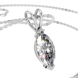 Collar con Colgante de Moissanita de Corte Brillante Redondo, Chapado en Oro Sólido de 14K, Diseño Único, Joyería de Lujo para Mujer, Regalo - Product Image 4