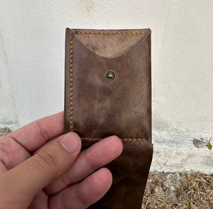 Handmade Vintage Style Genuine Cowhide Wax Pull-Up <b>Leather</b> <b>Wallet</b> Short Length with Open Button Closure <b>for</b> Men and <b>Women</b> - Product Image 4