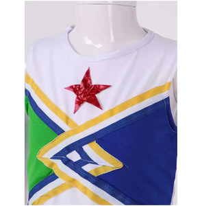 Tenues de cheerleading pour filles en tissu doux personnalisables avec couleurs d'équipe imprimées, vêtements d'entraînement - Product Image 4