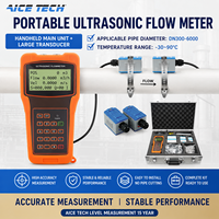 AICE TECH 3 sondes incluses, débitmètre ultrasonique portable à fixation par pince, débitmètre à zone variable, mesure de l'eau, du pétrole/gaz/liquides