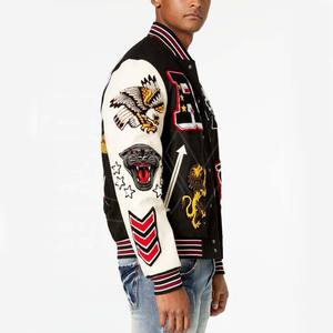 Veste d'hiver pour homme en laine patchwork pour étudiant baseball letterman - Product Image 6