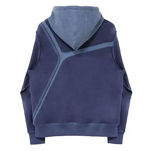 Sweat à capuche d'hiver lavé à l'acide en polyester/coton de haute qualité pour hommes Vintage Stone Wash High Street Series Old School Design - Product Image 2