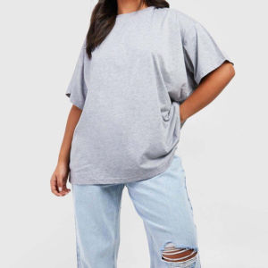 Último diseño transpirable calidad personalizada mujeres 100% algodón Vintage piedra lavada de gran tamaño Boxy gráfico tamaño camiseta para niñas - Product Image 1