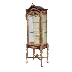 Vitrine de présentation royale de luxe sculptée avec dossier capitonné - Product Image 6