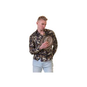 Chemise imprimée en polyester marron à impression numérique - Product Image 3