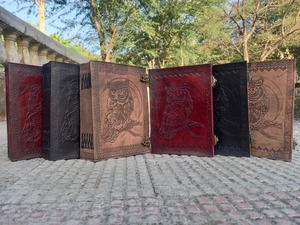 600 pages Journal en cuir de hibou celtique Grand cahier - Product Image 3