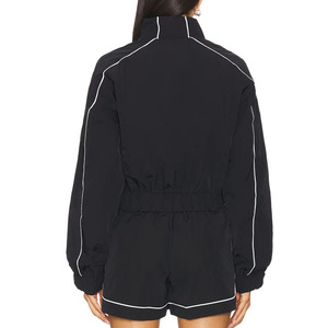 OEM personalizado Unisex verano media cremallera cortavientos conjuntos cortos nueva chaqueta de dos piezas pantalones cortos mujeres Stand Collar alta calidad deportivo - Product Image 5