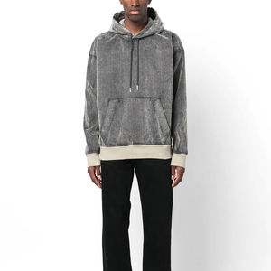 Vente en gros thermique Vintage lavé à l'acide lourd 100% coton polaire respirant surdimensionné personnalisable sweat à capuche pour hommes - Product Image 1