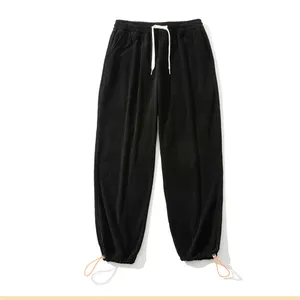 Вельветовые брюки-карго со шнурком леггинсы свободные прямые брюки утолщенные спортивные мужские брюки повседневные