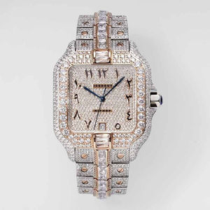 Expensive Luxurious Custom Design leb Grown Diamond Two Tone Stainless Steel Iced Out Hip Hop Wrist <b>watches</b> For Men - Product Image 3