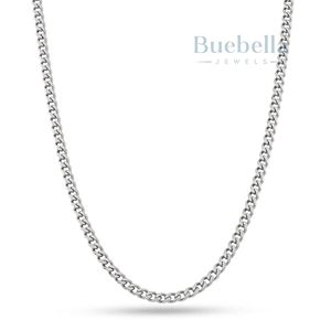 Venta caliente 925 Plata oro blanco VVS Moissanite Hip Hop cadena cubana 4mm ancho collar oro blanco cadena cubana - Product Image 3