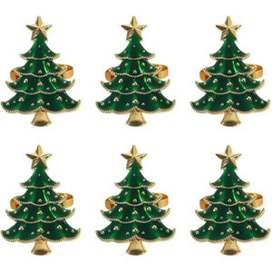 Wholesale Christmas Napkin Rings <b>Set</b> Of <b>6</b> Laser Cut Wooden Napkin Holders <b>For</b> Festive <b>Dinner</b> Table Decor At Reasonable Price - Product Image 5