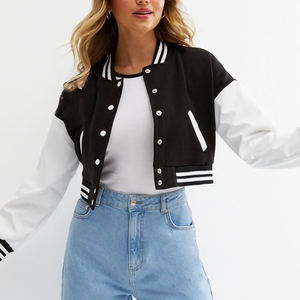 New Arrival Drop Shoulder cropped <b>Womens</b> Baseball Varsity <b>Jacket</b> Personalized Fashion Warm Oversized Letterman <b>Jacket</b> for <b>Women</b> - Product Image 6