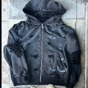 เสื้อฮู้ดดี้ปักเพชรแบบยูนิเซ็กซ์ สำหรับฤดูหนาว ผ้าฝ้าย 100% สไตล์ฮิปฮอป สตรีทแวร์ รับทำโลโก้ตามสั่ง ขายส่ง - Product Image 2