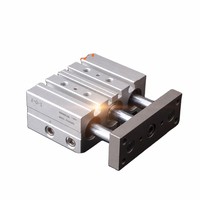 Cilindro Neumático Compacto Airtac con Cuerpo de Aluminio, Doble Varilla Guiada, Antirotación, con Rodamiento Lineal, Diámetro de 12-100 mm