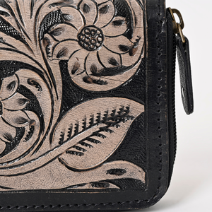 Portefeuille en cuir de vachette fait main, porte-cartes multi-emplacements, style western - Product Image 2