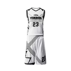 Conjuntos de camisetas de baloncesto con cuello en V transpirables de verano Logotipo personalizado Técnicas impresas sublimadas Ropa de baloncesto - Product Image 3