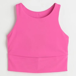 Sujetador deportivo personalizado de alto soporte para mujer XL de talla grande nuevo diseño estilo de entrenamiento abstracto LICRA de alta calidad/nailon teñido liso - Product Image 4