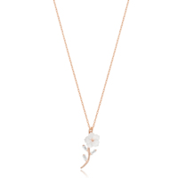 Blumen design Perlmutt Charm Anhänger Handwerk Großhandel Schmuck 925 Sterling Silber Halskette Feiner Schmuck