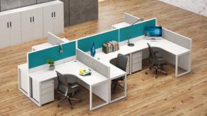 Modern 4-Person Convertible Wooden Office Table Reasonable Price Furniture Partition <b>Workstations</b> Panel Wood Style Desks - Product Image 6