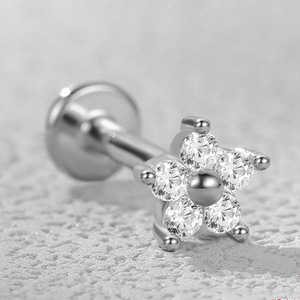<span class=keywords><strong>Piercing</strong></span> de Titanio ASTM F136 con Rosca, Clásico, para Compromiso, Boda, Flor, Mariposa, Corazón, Pin, Push Lip, Stud, <span class=keywords><strong>Daith</strong></span>, Conch, Pendiente - Product Image 4