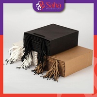 Bolsas de Papel Kraft Reciclado Biodegradable de Lujo OEM, con Ventanas Cuadradas, Impresión Offset, Color/Logotipo Personalizado, Tamaño Personalizable