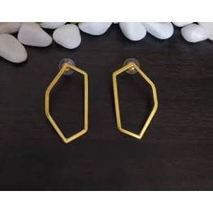 Pendientes de Aro y con Perno de Latón Chapado en Oro Hechos a Mano, Modernos y Elegantes para Fiestas y Bodas - Product Image 2