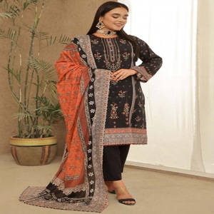 Bin Hameed Vol MAYA Colección 3 piezas Vestidos de fiesta pakistaníes Mujeres Festivales Bodas Ropa India pakistaní Hecho de algodón - Product Image 2