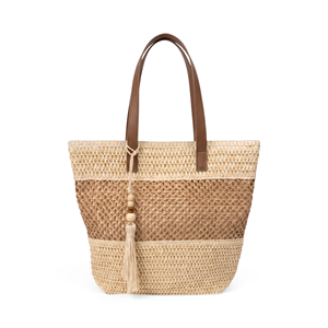 Canvas Beach <b>Tote</b> <b>Bag</b> with Tassel Lightweight Eco-Friendly <b>Zippered</b> Travel <b>Bag</b> - Product Image 1