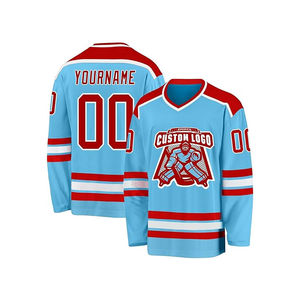 Maillot de hockey sur glace personnalisable pour adulte 2026 – 100 % polyester, antibactérien, à rayures, sublimation, conception d'équipe, service OEM - Product Image 1