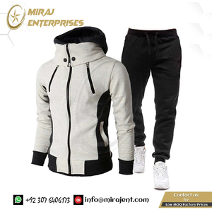 Traje Otoño Invierno chándal hombres trajes Casual sudaderas con capucha de talla grande cálido Zip up sudaderas conjuntos de dos piezas chaqueta + Pantalones Hombre - Product Image 3