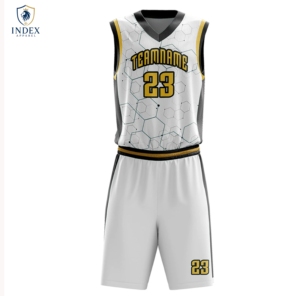 INDEX APPAREL Custom Sublimated Basketball Jersey Shorts Set Men's Sleeveless V-Neck Moisture Wicking <b>Athletic</b> Fit Team Name 23 - Product Image 1