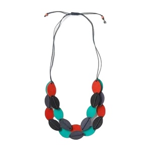 Resin & Wood <b>Statement</b> <b>Necklace</b> Colorful Handmade Striped Best Beads For Party Wear Cute Unisex Trendy Jewelry Gifts Woman - Product Image 3